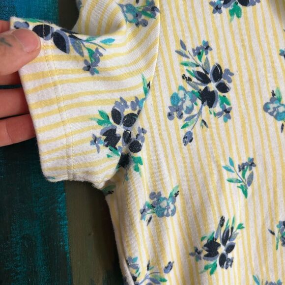 Karen Scott Yellow Floral Short Sleeve Top - Picture 7 of 16